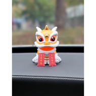 Solar Atmospheric Lion Dance Shaking Head Car Ornaments Center Console Ornaments National Trendy Lion Dance Lucky Blessing High @-