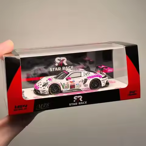 SR 1:64 Porsche 911 GT3 R Racing Alloy Car Model Ornaments Collection Gift
