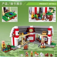 Chinese Building Blocks 2023 New Products Minecraft Red Barn 21187 Children's Educational Assembling