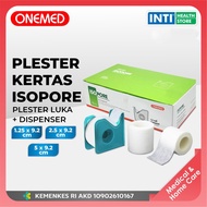 Onemed | Plester Kertas Isopore | Plester Luka + Dispenser PUTIH