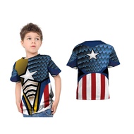[Riashop] CAPTAIN AMERICA COSTUME Children's T-shirt | Captain America Full Print Costume Kids T-Shi