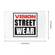 Vision Street Wear logo Bathroom Flannel Floor Mat Toilet Toilet Anti-slip Foot Mat Coffee Table Door Absorbent Floor Mat Quick-Drying Entry Carpet Living Room Sofa Bedroom Toilet Floor Mat 16x24in