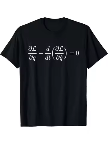 2026 Euler-Lagrange Equation Printed Mens Cotton T-Shirt- Soft and Durable Fabric, Short Sleeve, Rou