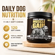 Pet Dog Muscle Builder Chews 300g/120 Tablets | High Nutrition Weight Gainer Supplement for Underwei