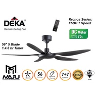 DEKA Kronos Remote Ceiling Fan / Kipas Siling  F5DC 56” DC MOTOR 7 Speed 56" inch 5 Blade