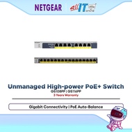 Netgear Gigabit PoE+ Ethernet Switch (GS108PP | GS116PP) Unmanaged Network Switch