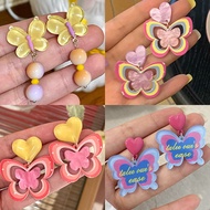 y2k y2k Accessories y2k Earrings Heart Butterfly Female y2k Hot Girl Niche Design Color Contrast 202