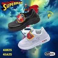 ADDA รองเท้านักเรียนอนุบาลชาย SUPERMANรุ่นใหม่ล่าุด มีไฟกระพริบ รุ่น 41A25/41N25