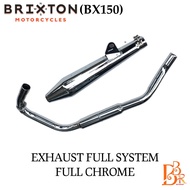 BRIXTON BX150 ORIGINAL CAFE RACE VERSION FULL SYSTEM EXHAUST - CHROME