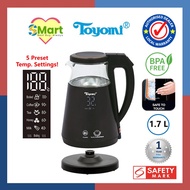 Toyomi 1.7L Smart Temperature Digital Kettle [WK 1709] 5 Preset Functions Cool Touch *1 Yr Warranty*