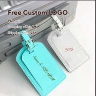 Free Custom PU Leather Luggage Tag Baggage Boarding Bag Tag SuitcaseName ID Address Holder  Label Tr
