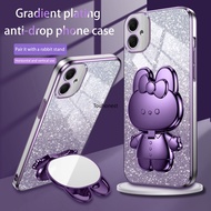 Casing For Samsung Galaxy A05 Case Samsung A23 A32 Case Samsung A53 Case Samsung A11 A12 Cases Samsung A03 A50 Case Samsung A7 2018 Case Samsung Note 10 Plus Case Bunny Vanity Mirror Bracket Cartoon Stand Rabbit Holder Phone Cassing Case Soft Cover WT