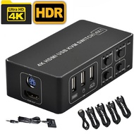 [HOT S] 4K HDMI KVM Switch 4 Port USB KVM HDMI Switcher 4x1 4kX2K/60HZ HDCP 2.2 with Desktop controller for PC laptop windows&amp;macs