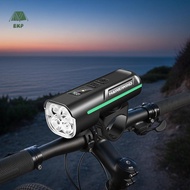 [EKP] Rechargeable Bike Headlight 3600mAh Bright LED Horn Multi-use as Flashlight for Night Cycling 