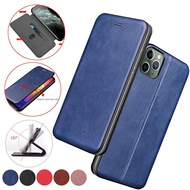[Woo Fashion Case] เคสโทรศัพท์หนังบางพิเศษสำหรับ iPhone 13 12 11 Pro XS Max X XR 7 8 6S Plus SE 2 Mini เคสกระเป๋าเก็บบัตรฝาพับแม่เหล็ก