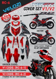 Coverset Y15 zr V2 Velozi Exciter RC Red Grey Merah siap sticker tanam