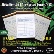 Nota Kontan mini 1 ply ukuran 1/8 folio 1 ply bahan kertas buram/ kertas 1 Ply Bahan HVS 70 gr