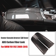 2 Pcs Car Center Console Armrest Box Cover Carbon Fiber Look Accessories for BMW 7 Series F01 F02 20
