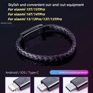 20cm Zinc Alloy Fast Charging Cable Type C Data Cable Bangle Bracelet Design for xiaomi 15T 15TPro 1