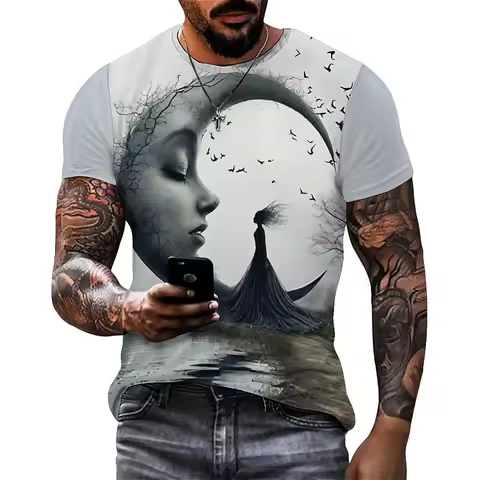 Summer Sports Vibrant Color Design Men's 3D Printed Short-Sleeve T-Shirt - Holiday Gift 3D Top