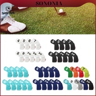 SONONIA 9x Golf Iron Headcover Set, Protector Golf Club Head Cover 4,5,6,7,8,9,PW,SW,AW PU with Big 