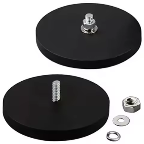 2/4pcs 66mm Rubber Coated Magnets M6/M8 Convex Female Base Rubber Base Magnet Car Base Magnet Chuck,