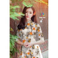 3D ao dai fabric with even flowers