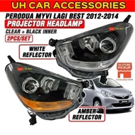 PERODUA MYVI LAGI BEST 2012 - 2014 PROJECTOR HEADLAMP ( CLEAR + BLACK )