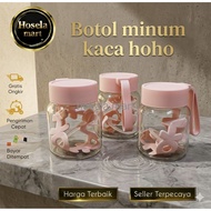 300ml hoho glass drinking bottle 300 glass drinking water bottle/ ML glass tumbler tumblr/ glass cap