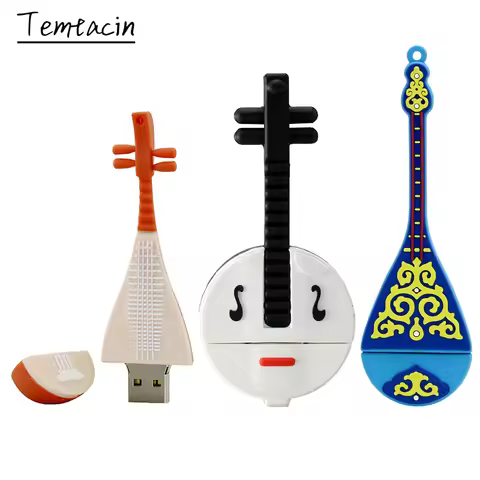 Cartoon Musical Instrument Pen Drive 128GB Lute USB Flash Drive 256G Memory Stick 64GB Pen Drive 32G