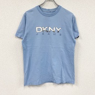 2000年代 DKNY Donna Karan New York 短袖印花T卹 復古淺藍色古著