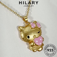 HILARY JEWELRY Accessories For Necklace Korean Cute Women Cat Silver Rantai 925 Perempuan Sterling Original Leher Pendant Perak Chain 純銀項鏈 N1090