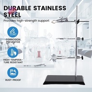 Laboratory Grade Metalware Support Stand Cork Lined Burette Clamp with 2 Retort Ring 2inch3inch Dia 