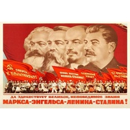 Communism Propaganda Poster, MARX, FRIEDRICH ENGELS, LENIN, STALIN poster and print wall dceor 12x18