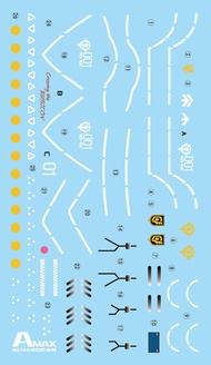 In Stock Amax HG 1/144 Hguc Jingbaofan Kampfer Jingbaofan Model Fluorescent Water Sticker