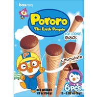 Pororo Ice Cone Chocolate/Wafer Cone Cream Chocolate Flavor 54 Gr