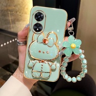 Casing OPPO A17 A18 A60 A98 A38 A78 A58 Phone Case TPU 3D Rabbit Stereo Stand Ultra Thin Electroplat