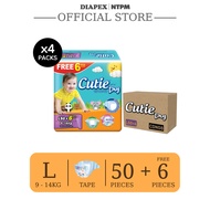 Cutie Dry Mega Pack L (50's + 6's) x 4 Packets - [FREE REUSABLE BAG X 1 BAG]