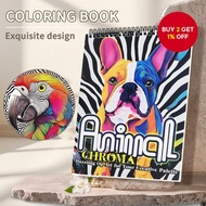 A stress-relief therapeutic coloring book featuring adult 3D-style drawings on a thickened A4 sketch