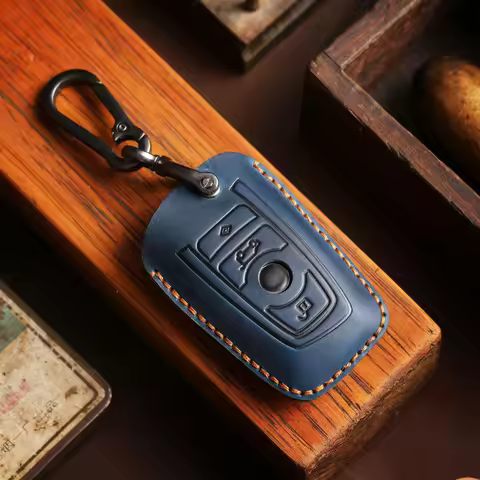 leather car key cover keychain holder case protector for BMW 1 3 5 7 Series X1 X3 X4 X5 F10 F15 F16 