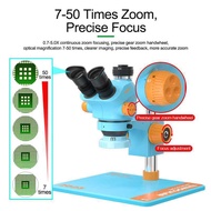 Relife สีฟ้าอ่อน +สีส้ม กล้องจุลทรรศน์สามตา RL-M5T-B11กล้องจุลทรรศน์ซูมอย่างต่อเนื่อง0.7 -5X  ตาที่ส