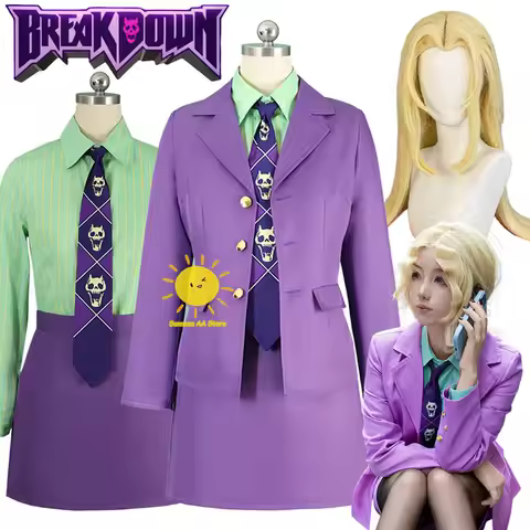Anime Kira Yoshikage Cosplay Costumes Gender Swap Suits Shirt Coat Skirt Tie Yoshikage Kira Hallowee