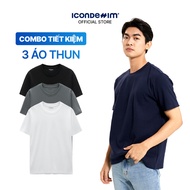 Combo of 3 ICONDENIM cotton ICONDENIM Men's T-shirts, basic round neck T-shirt, easy to coordinate, 