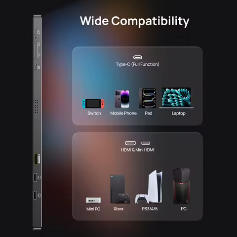 ARZOPA 16.1 inch 1080P Gaming Mobile Portable Monitor IPS PC accessories Monitor External Display fo