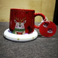 Starbucks Christmas changing mug 414 ml  with Rubber coaster
