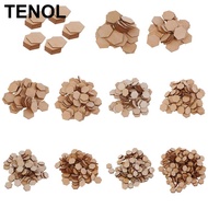 [TENOL] 00/200 Pieces Hexagon Shapes MDF Cutouts Wood Wooden Embellishments Shapes for DIY Craft Dec