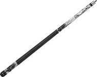 EBM10 Pool Cue - Black, White, and Grey Grunge-Like Design with Brass Knuckles and Skulls