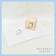 Conch Shell Wooden Rubber Stamp - Nautical Maritime Ocean Stamps - Scrapbook Journal Planner