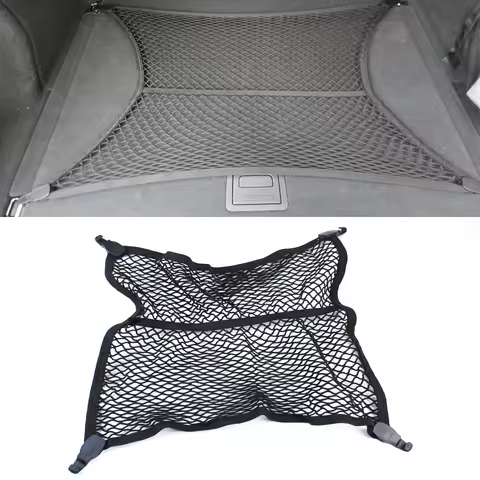 Car Trunk Mesh Cargo Luggage Net Satin Black Genuine For Audi A4 B5 B6 B8 A6 C5 C6 A3 A5 A7 A8 Q2 Q3