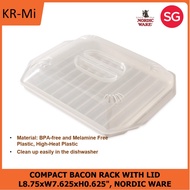 NORDIC WARE COMPACT BACON RACK WITH LID L8.75xW7.625xH0.625"